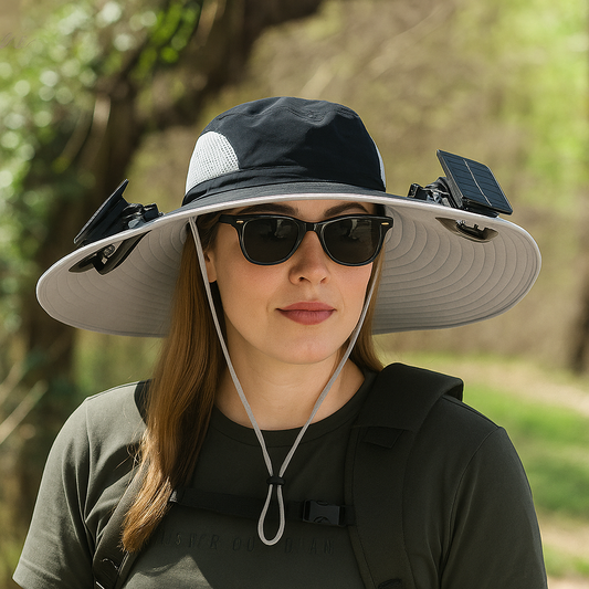 Solar Fan Hat with Dual Power Supply - Nunavie ©